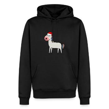 Einhorn Comic Weihnachten Xmas - Männer Premium Bio Hoodie - Schwarz - Vorne - Nico (187cm)