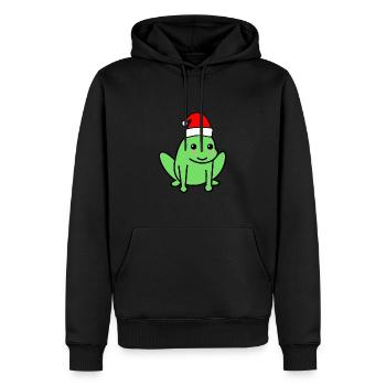 Frosch Comic Weihnachten Xmas - Männer Premium Bio Hoodie - Schwarz - Vorne - Nico (187cm)