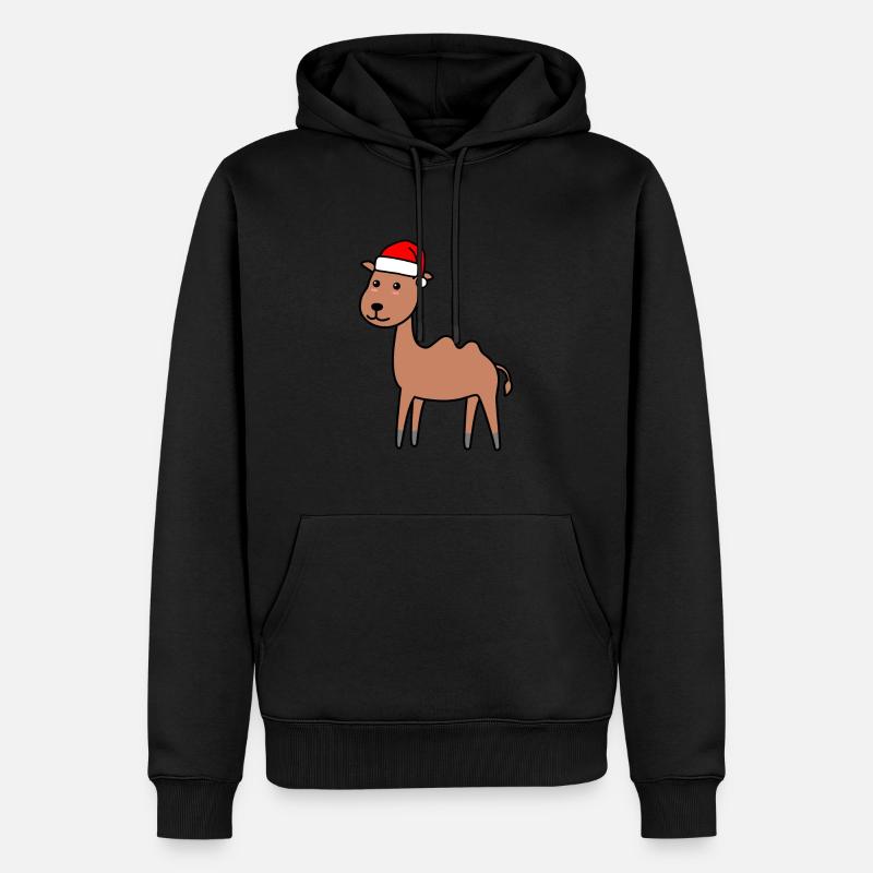 Kamel Comic Weihnachten Xmas - Männer Premium Bio Hoodie - Schwarz