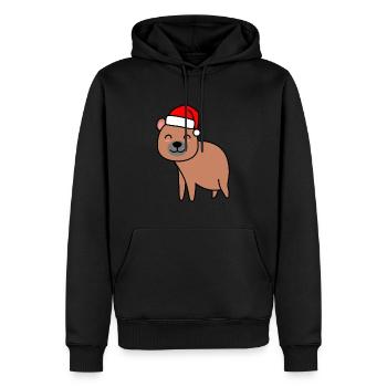 Bär Comic Weihnachten Xmas - Männer Premium Bio Hoodie - Schwarz - Vorne - Nico (187cm)