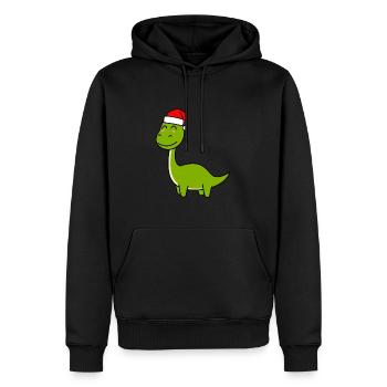 Dinosaurier brontosaurus Weihnachten Xmas - Männer Premium Bio Hoodie - Schwarz - Vorne - Nico (187cm)