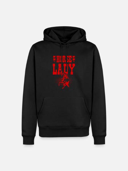 Horse Lady - Männer Premium Bio Hoodie - Schwarz