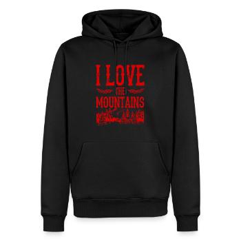 I Love the Mountains - Männer Premium Bio Hoodie - Schwarz - Vorne - Nico (187cm)
