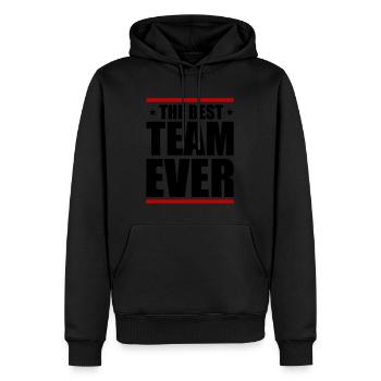 Beste Team Ever - Männer Premium Bio Hoodie - Schwarz - Vorne - Nico (187cm)