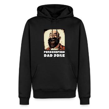 Blague de papa personnifiée - Chemise de papa sarcastique - Sweat à capuche Premium bio Homme - noir - Devant - Nico (187cm)