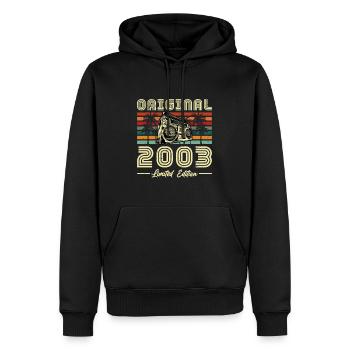 Vintage Retro 2003 Cadeau D'anniversaire - Sweat à capuche Premium bio Homme - noir - Devant - Nico (187cm)