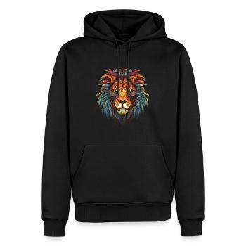 Löwe Portrait - Männer Premium Bio Hoodie - Schwarz - Vorne - Nico (187cm)