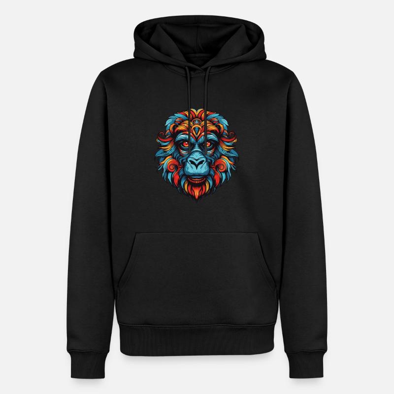 Portrait de singe - Sweat à capuche Premium bio Homme - noir