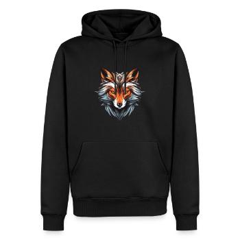 Fox Portrait - Men’s Premium Organic Hoodie - black - Front - Nico (187cm)