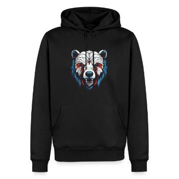 Polar Bear Portrait Polar Bear - Men’s Premium Organic Hoodie - black - Front - Nico (187cm)