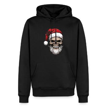 Weihnachtsmann Totenkopf Christmas - Männer Premium Bio Hoodie - Schwarz - Vorne - Nico (187cm)