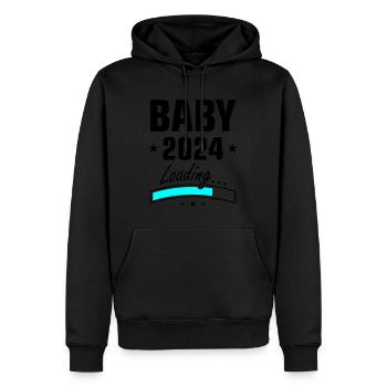 Baby 2024 Loading - Männer Premium Bio Hoodie - Schwarz - Vorne - Nico (187cm)