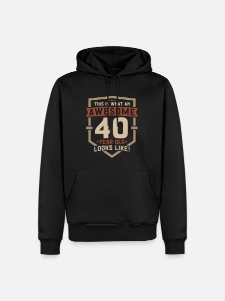 40 fødselsdagsgave 40 års fødselsdag ordsprog - Herre Premium økologisk hoodie - sort