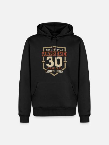 30 verjaardagscadeau 30 jaar verjaardag zeggen - Mannen Premium Bio hoodie - zwart