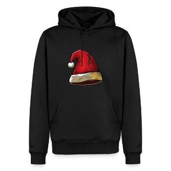 Bonnet de Noël chapeau de père Noël - Sweat à capuche Premium bio Homme - noir - Devant - Nico (187cm)