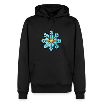 Icône de neige de flocon de neige - Sweat à capuche Premium bio Homme - noir - Devant - Nico (187cm)