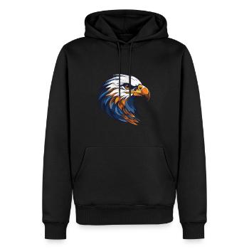 Eagle Head - Men’s Premium Organic Hoodie - black - Front - Nico (187cm)