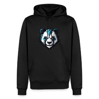 Panda Kopf - Männer Premium Bio Hoodie - Schwarz - Vorne - Nico (187cm)