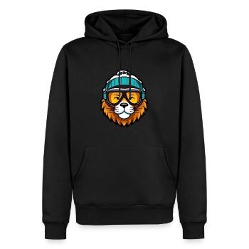 Löwe Snowboard Ski Brille Comic - Männer Premium Bio Hoodie - Schwarz - Vorne - Nico (187cm)
