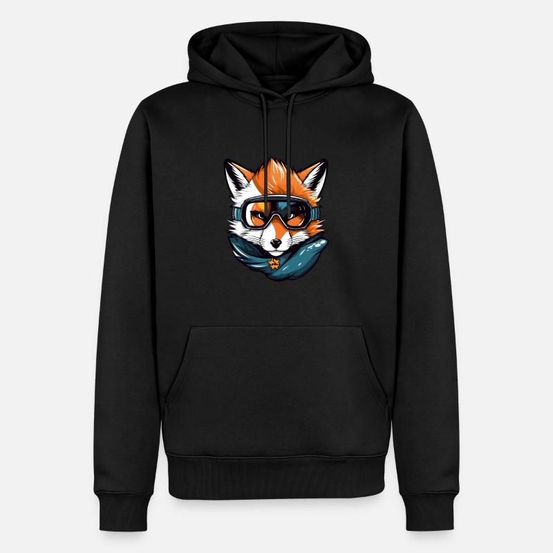 Fox Snowboard Ski Lunettes Comic - Sweat à capuche Premium bio Homme - noir