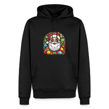 Père Noël Père Noël Père Noël - Sweat à capuche Premium bio Homme - noir - Devant - Nico (187cm)
