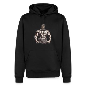Muscles Workout Gym Bodybuilder - Sweat à capuche Premium bio Homme - noir - Devant - Nico (187cm)