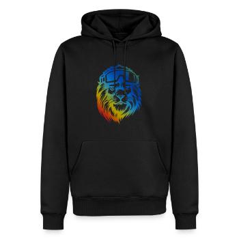 Löwe Snowboard Ski Brille Bunt - Männer Premium Bio Hoodie - Schwarz - Vorne - Nico (187cm)