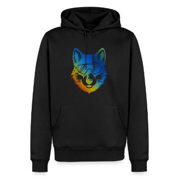 Wolf Ski Brille Bunt - Männer Premium Bio Hoodie - Schwarz - Vorne - Nico (187cm)