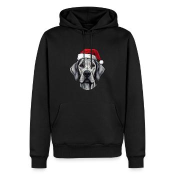 Great Dane Dog Head Christmas Portrait - Men’s Premium Organic Hoodie - black - Front - Nico (187cm)