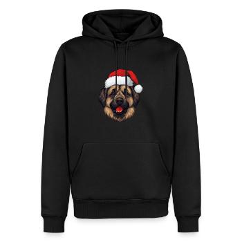 Leonberger Hund Kopf Weihnachten Portät - Männer Premium Bio Hoodie - Schwarz - Vorne - Nico (187cm)