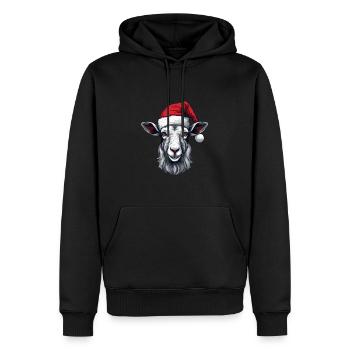 Ziege Kopf Weihnachten Portät - Männer Premium Bio Hoodie - Schwarz - Vorne - Nico (187cm)