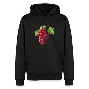 Weintrauben Symbol - Männer Premium Bio Hoodie - Schwarz - Vorne - Nico (187cm)