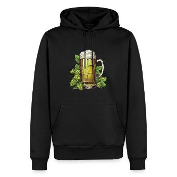 Verre à bière Houblon Bière - Sweat à capuche Premium bio Homme - noir - Devant - Nico (187cm)