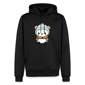 Polar Bear Polar Bear Animal Baby Comic Winter - Men’s Premium Organic Hoodie - black - Front - Nico (187cm)