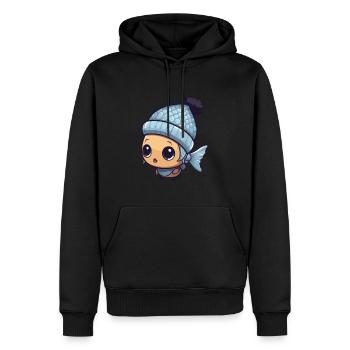 Fisch Anime Winter Tier - Männer Premium Bio Hoodie - Schwarz - Vorne - Nico (187cm)