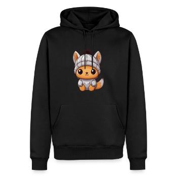 Eichhörnchen Tier Baby Comic Winter - Männer Premium Bio Hoodie - Schwarz - Vorne - Nico (187cm)
