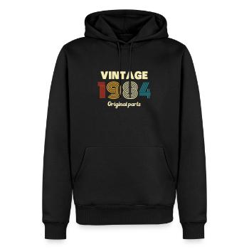 Vinatge 1984 Geburtstagsgeschenk - Männer Premium Bio Hoodie - Schwarz - Vorne - Nico (187cm)