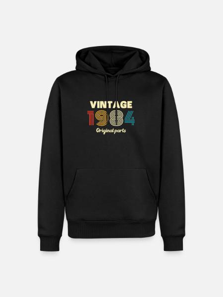 Vinatge 1984 Birthday Gift - Men’s Premium Organic Hoodie - black