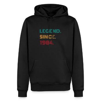 Legende seit 1984 Vinatge 1984 Geburtstagsgeschenk - Männer Premium Bio Hoodie - Schwarz - Vorne - Nico (187cm)
