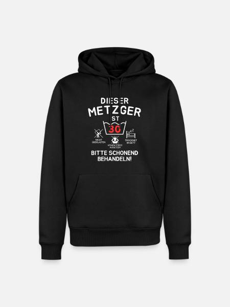 Dieser Metzger ist 30. Schonend behandeln - Männer Premium Bio Hoodie - Schwarz