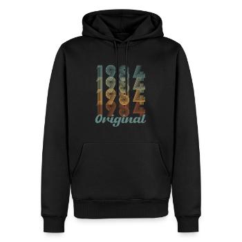 Vinatge 1984 Cadeau d’anniversaire - Sweat à capuche Premium bio Homme - noir - Devant - Nico (187cm)