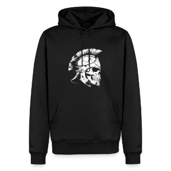 Crâne Spartiate Sparte - Sweat à capuche Premium bio Homme - noir - Devant - Nico (187cm)