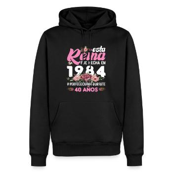 40 Jahre Geburtstagsgeschenk Frau aus dem Jahr 1984 - Männer Premium Bio Hoodie - Schwarz - Vorne - Nico (187cm)
