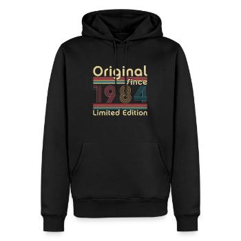 Vinatge 1984 Geburtstagsgeschenk - Männer Premium Bio Hoodie - Schwarz - Vorne - Nico (187cm)