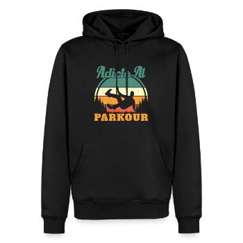 Parkour Junkie Retro Freerun Sport - Männer Premium Bio Hoodie - Schwarz - Vorne - Nico (187cm)