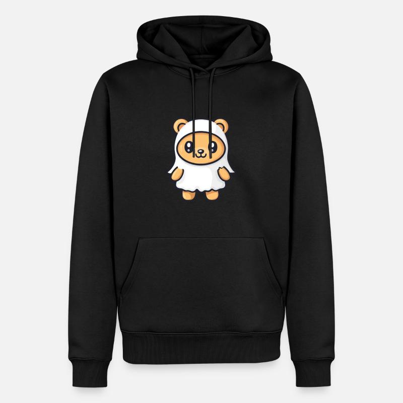 Bear Halloween Comic Ghost - Men’s Premium Organic Hoodie - black