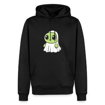 Tortue Halloween Bande Dessinée Fantôme - Sweat à capuche Premium bio Homme - noir - Devant - Nico (187cm)