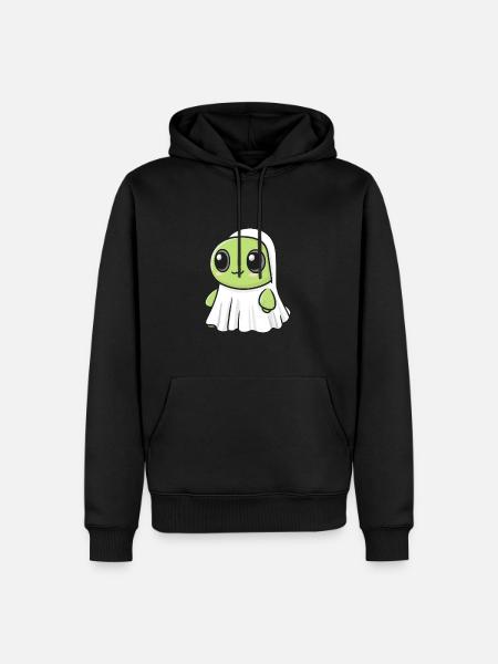 Turtle Halloween Comic Ghost - Men’s Premium Organic Hoodie - black