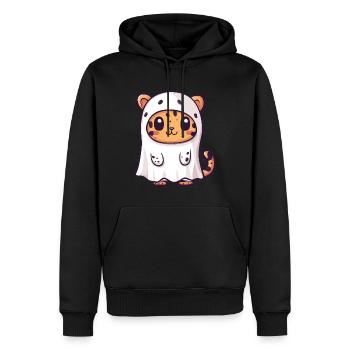 Leopard Halloween Comic Geist - Männer Premium Bio Hoodie - Schwarz - Vorne - Nico (187cm)