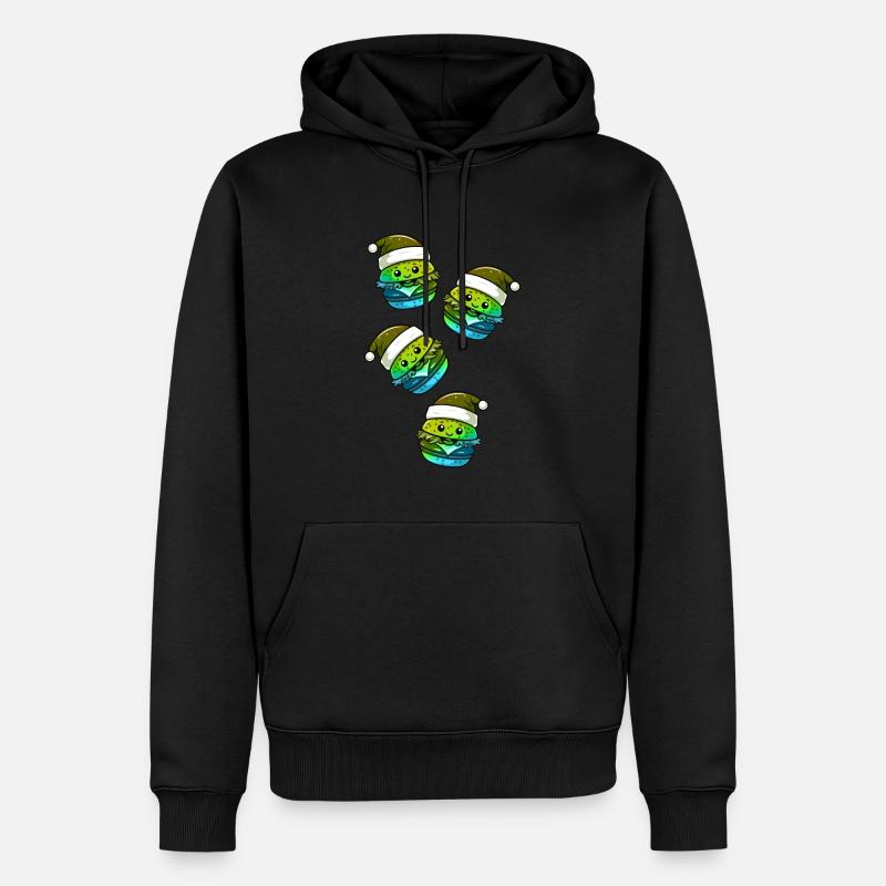 Burger Weihnachten Comic - Männer Premium Bio Hoodie - Schwarz